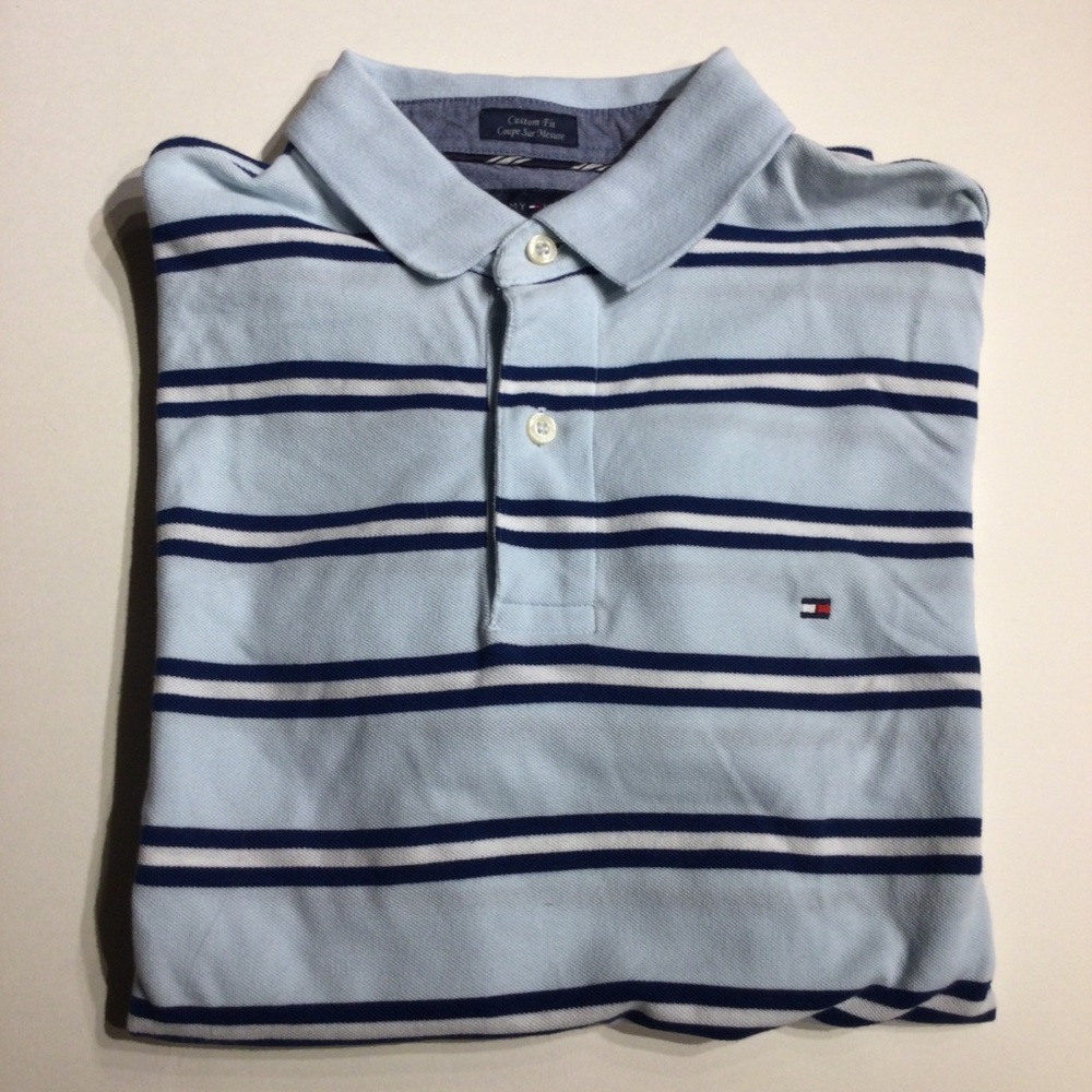 NWOT - blue striped Tommy Hilfiger polo shirt medium